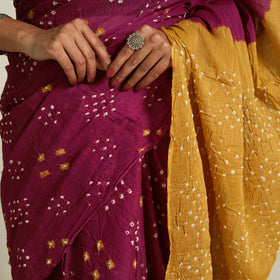 Purple Kutch Tie-Dye Cotton Bandhani Saree