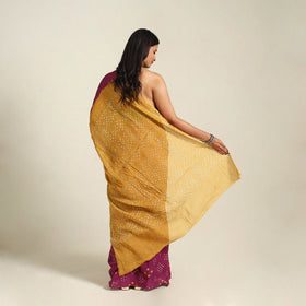 Purple Kutch Tie-Dye Cotton Bandhani Saree