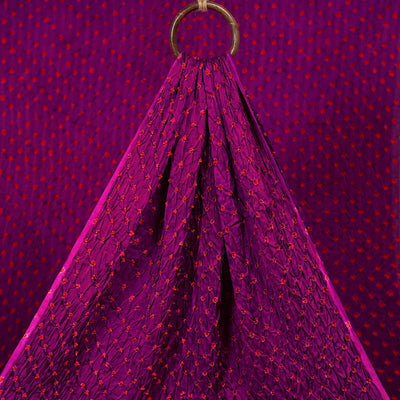 Purple - Kutch Tie-Dye Modal Silk Bandhani Fabric 14