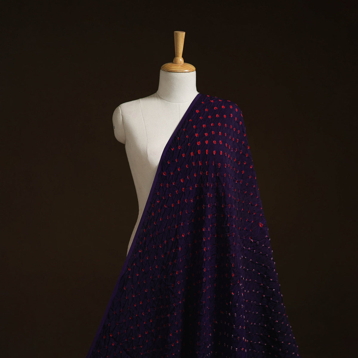 Kutch tie-dye modal silk bandhani fabric 18 - handcrafted