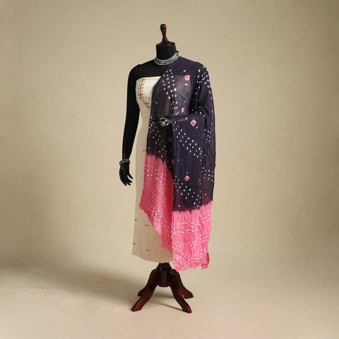 Purple - kutch tie-dye mul cotton bandhani dupatta 20