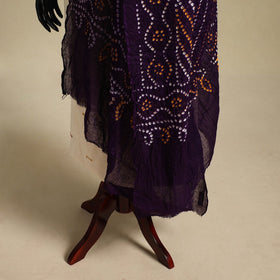 Purple - kutch tie-dye mul cotton bandhani dupatta 24
