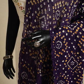 Purple - kutch tie-dye mul cotton bandhani dupatta 46