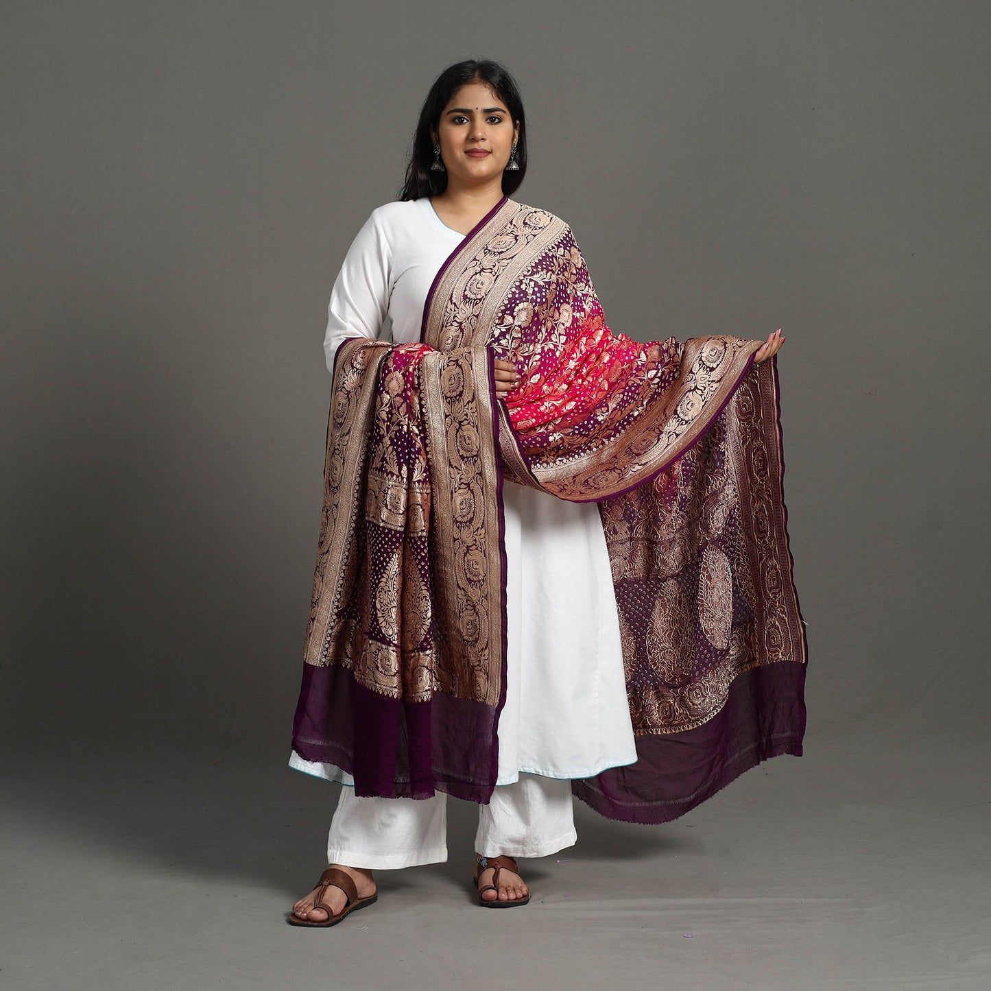  Elegant Georgette Banarasi Bandhani Dupatta