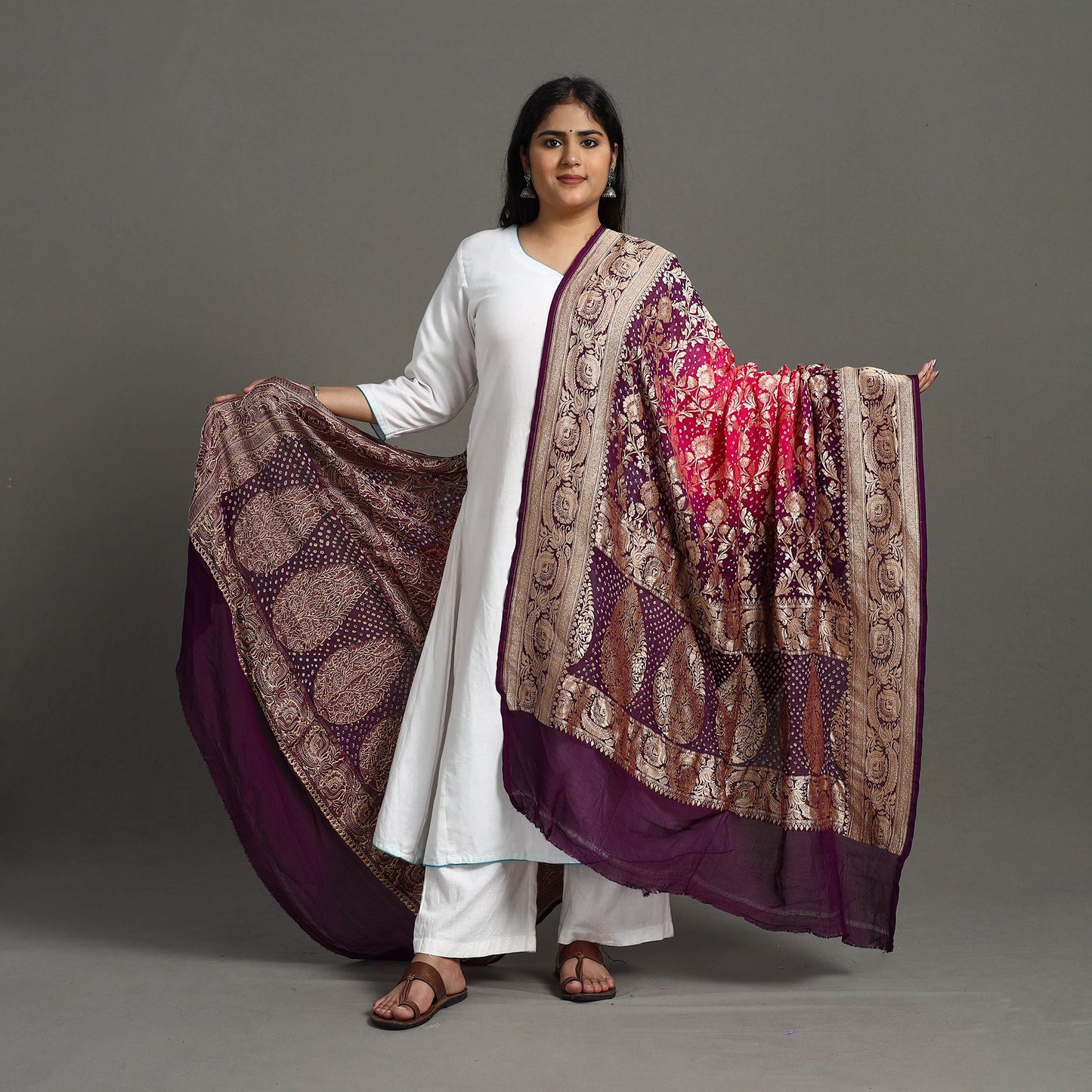  Elegant Georgette Banarasi Bandhani Dupatta