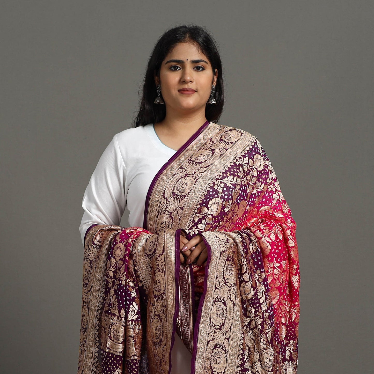  Elegant Georgette Banarasi Bandhani Dupatta