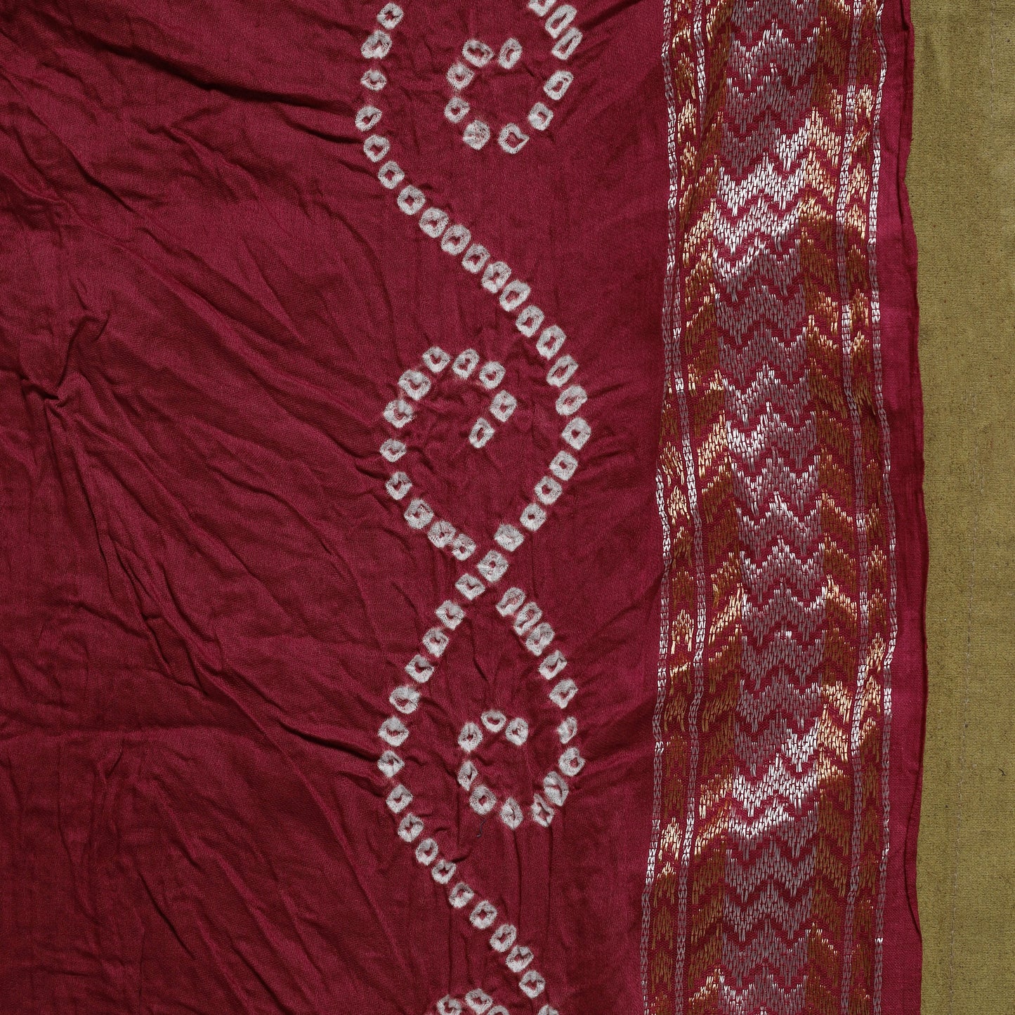 Kutch tie-dye pure cotton bandhani saree with border 22