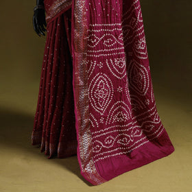 Kutch tie-dye pure cotton bandhani saree with border 22