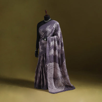 Kutch tie-dye pure cotton shibori saree 29 - handcrafted