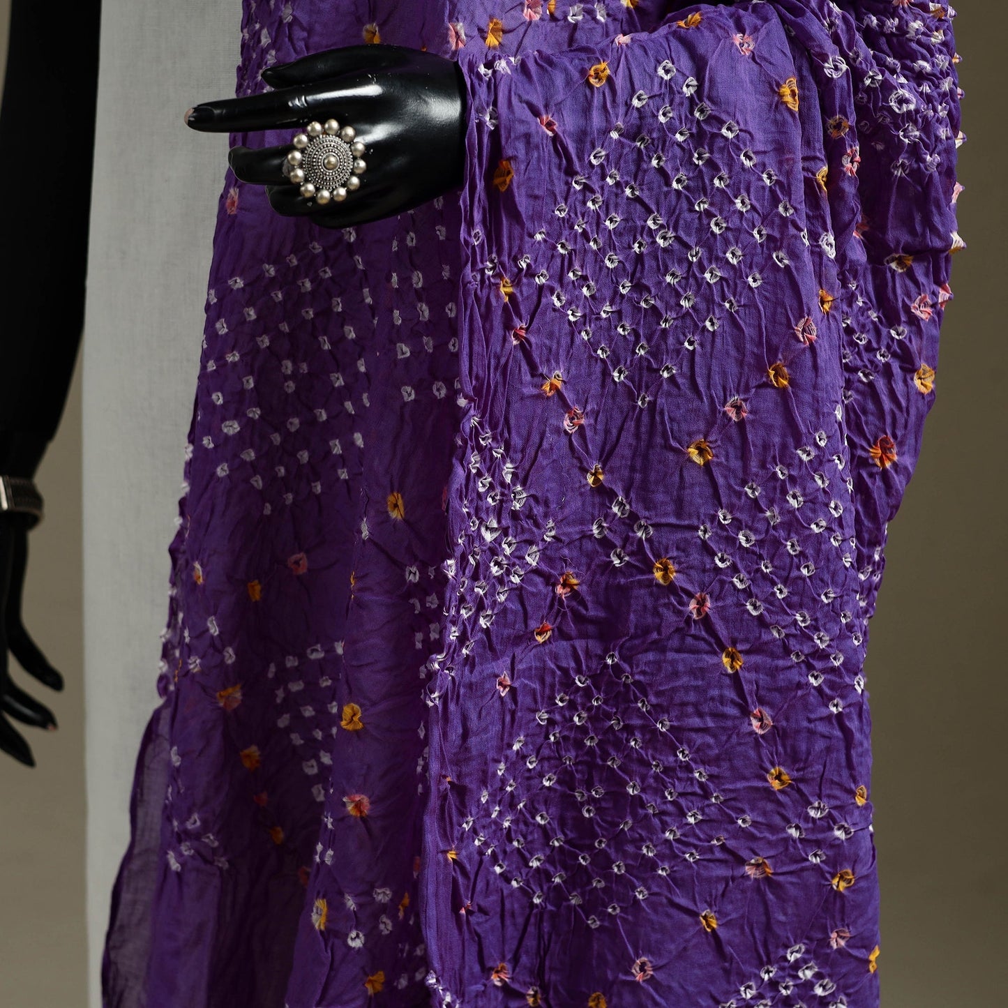 Kutch tie-dye mul cotton bandhani dupatta 05 - handcrafted