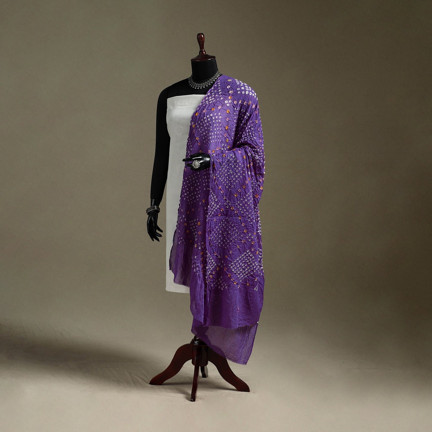 Kutch tie-dye mul cotton bandhani dupatta 05 - handcrafted