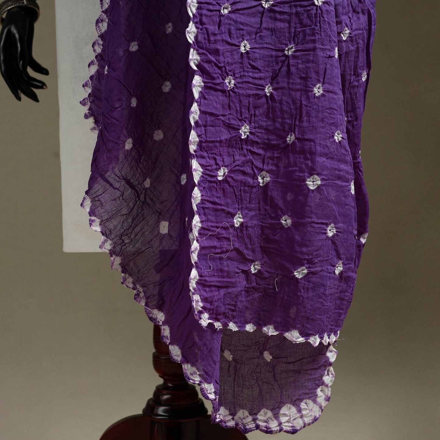 Kutch tie-dye mul cotton shibori bandhani dupatta 21