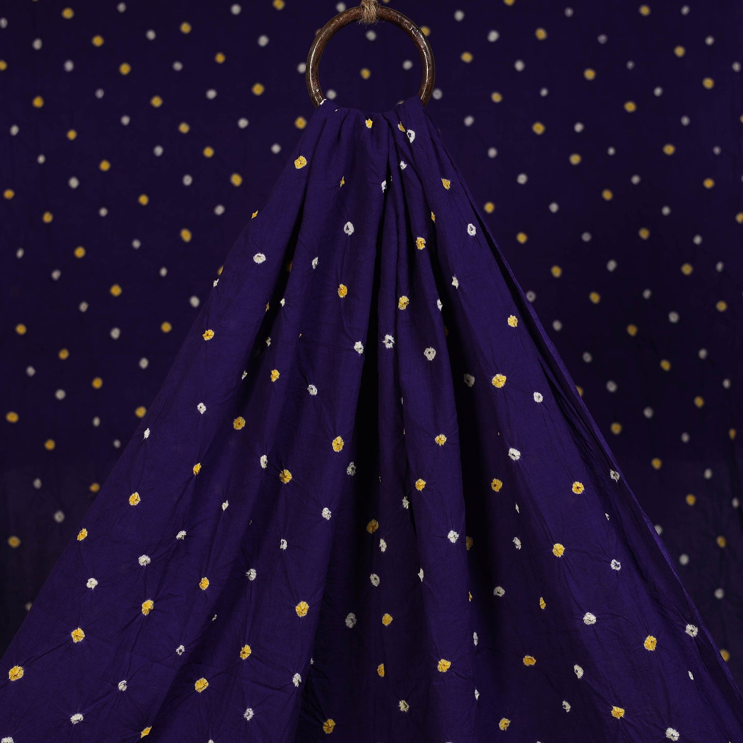 Kutch tie-dye pure mul cotton bandhani fabric 09