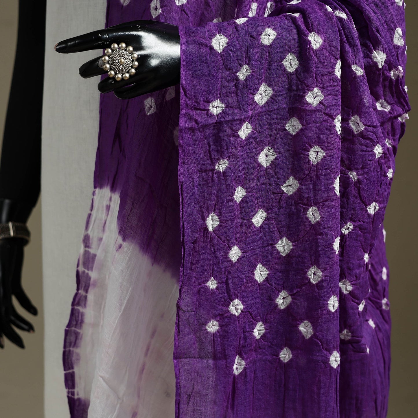 Kutch tie-dye mul cotton shibori bandhani dupatta 39