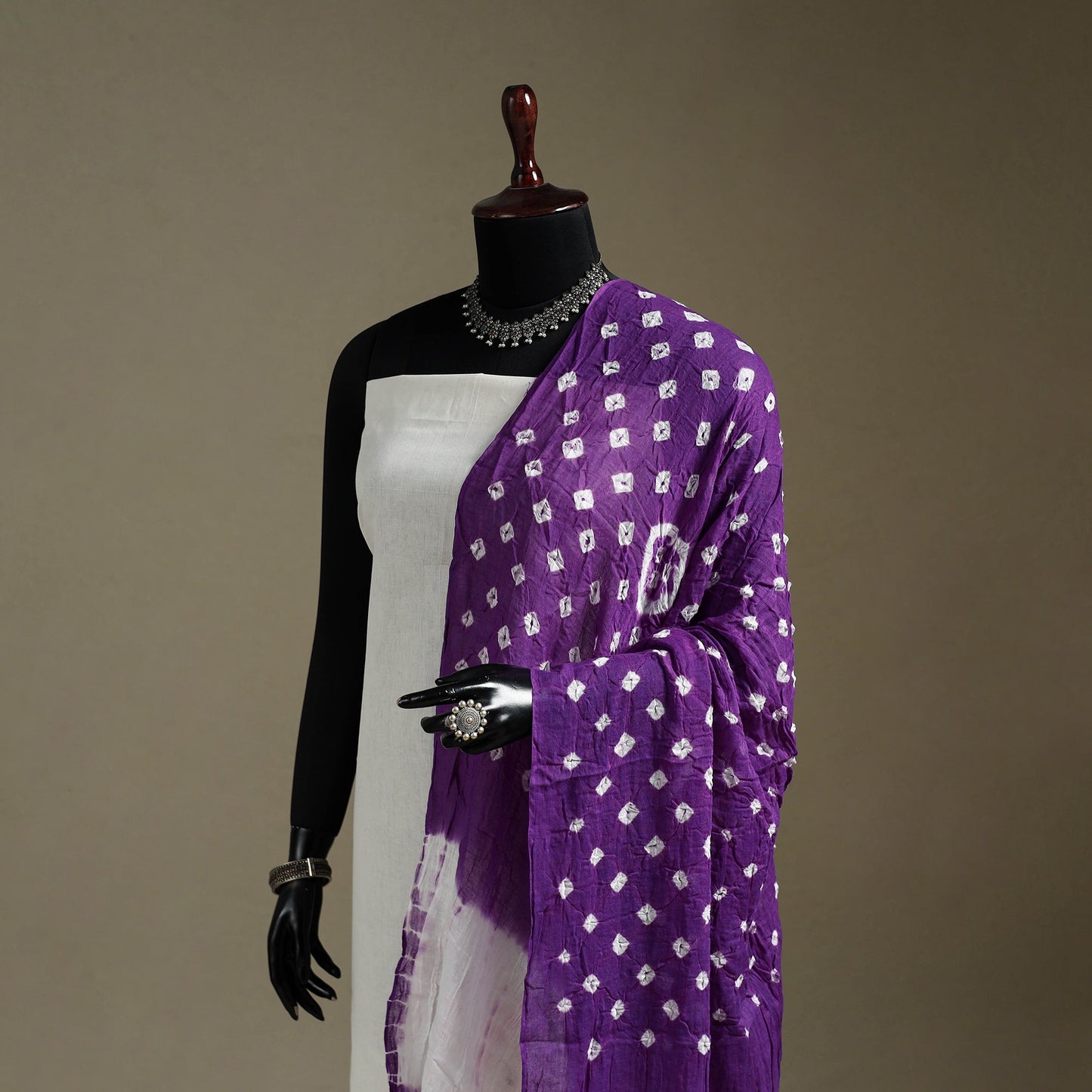 Kutch tie-dye mul cotton shibori bandhani dupatta 39