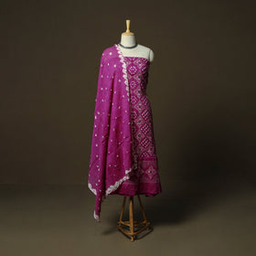 Kutch tie-dye satin cotton bandhani 3pc unstitched dress
