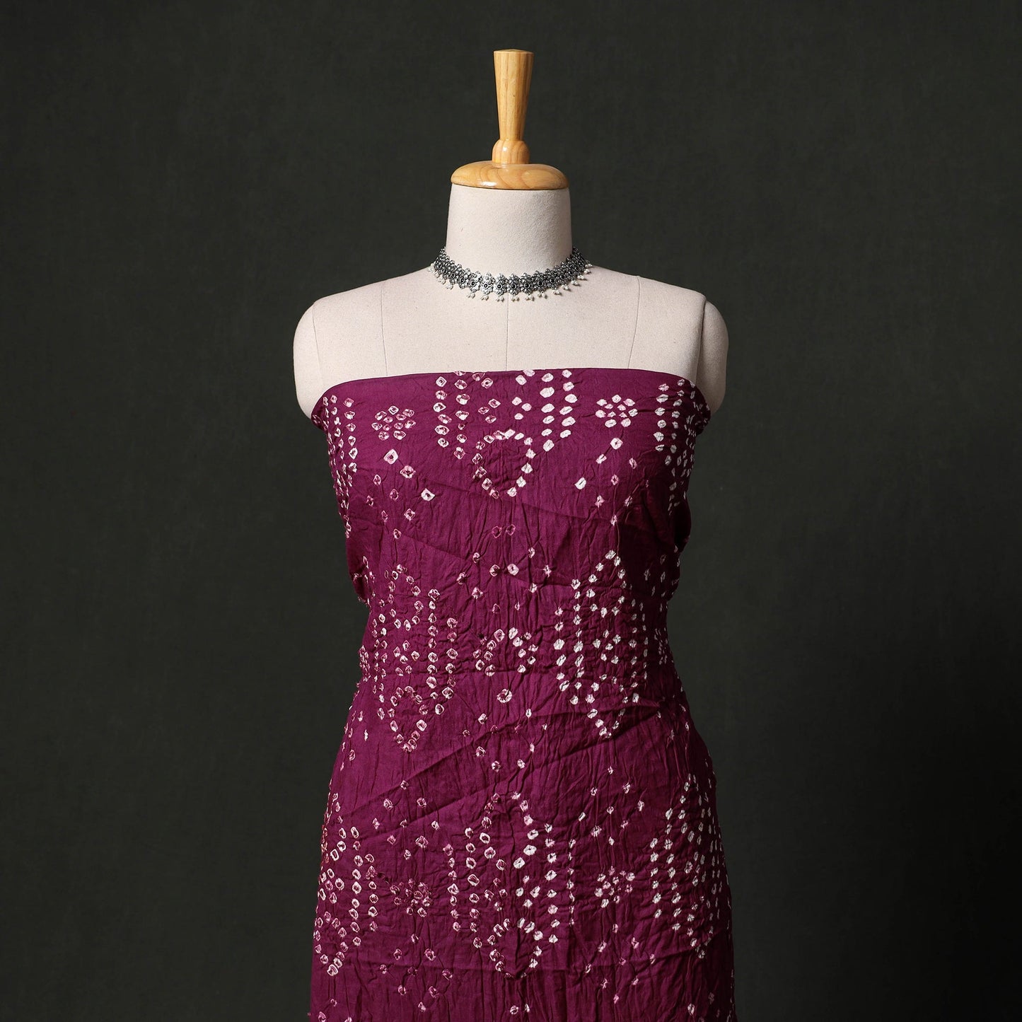 Kutch tie-dye satin cotton bandhani 3pc unstitched dress