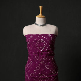 Kutch tie-dye satin cotton bandhani 3pc unstitched dress