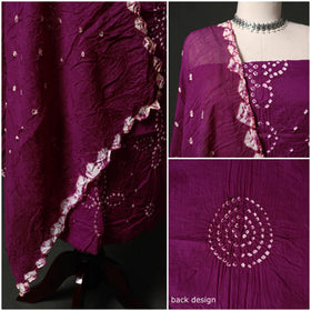 Kutch tie-dye satin cotton bandhani 3pc unstitched dress