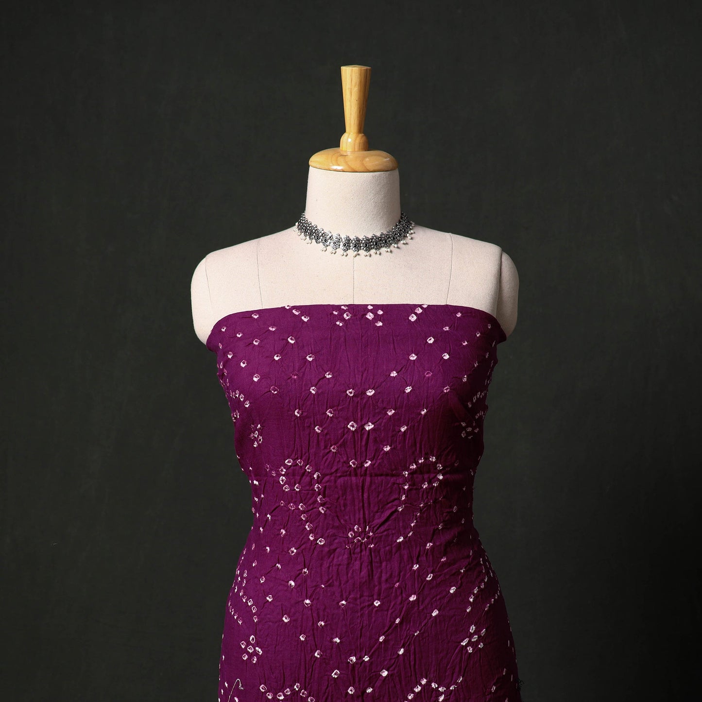 Kutch tie-dye satin cotton bandhani 3pc unstitched dress