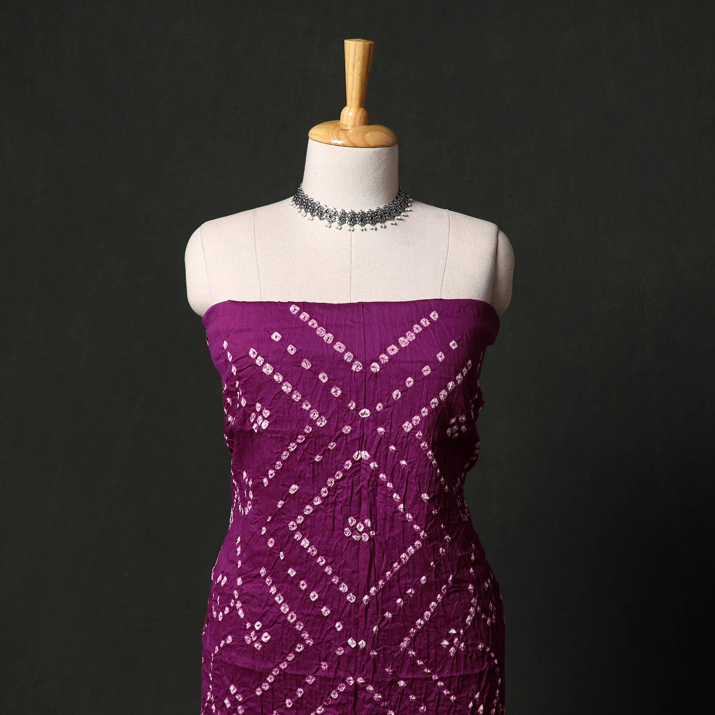 Kutch tie-dye satin cotton bandhani 3pc unstitched dress