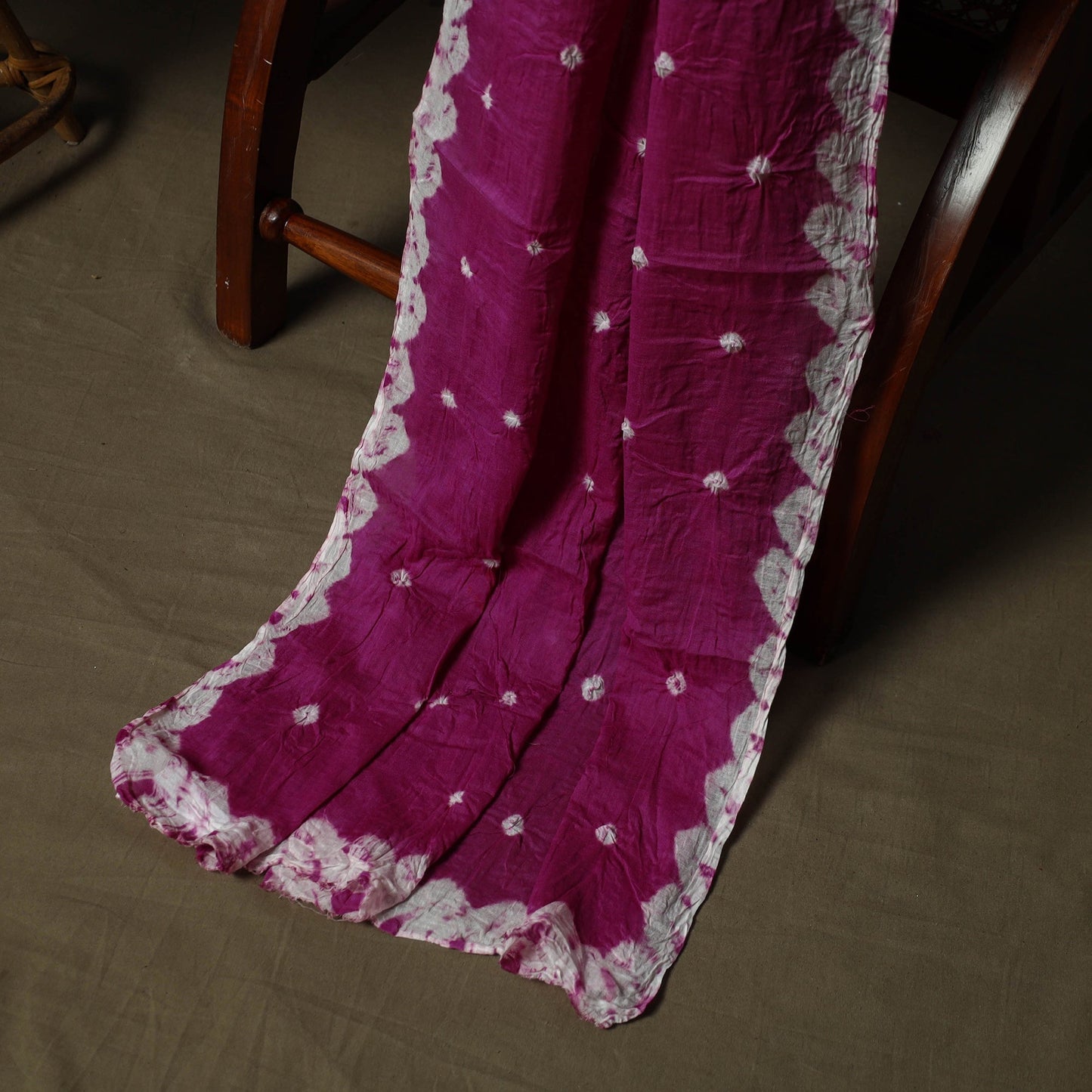 Kutch tie-dye satin cotton bandhani 3pc unstitched dress