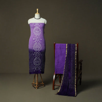 Kutch tie-dye satin cotton bandhani 3pc unstitched dress