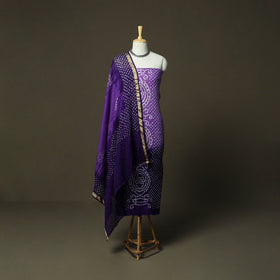 Kutch tie-dye satin cotton bandhani 3pc unstitched dress