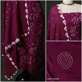Kutch tie-dye satin cotton bandhani 3pc unstitched dress
