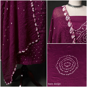 Kutch tie-dye satin cotton bandhani 3pc unstitched dress