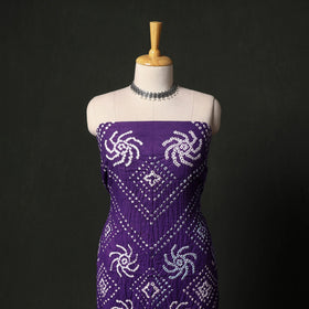 Kutch tie-dye satin cotton bandhani 3pc unstitched dress
