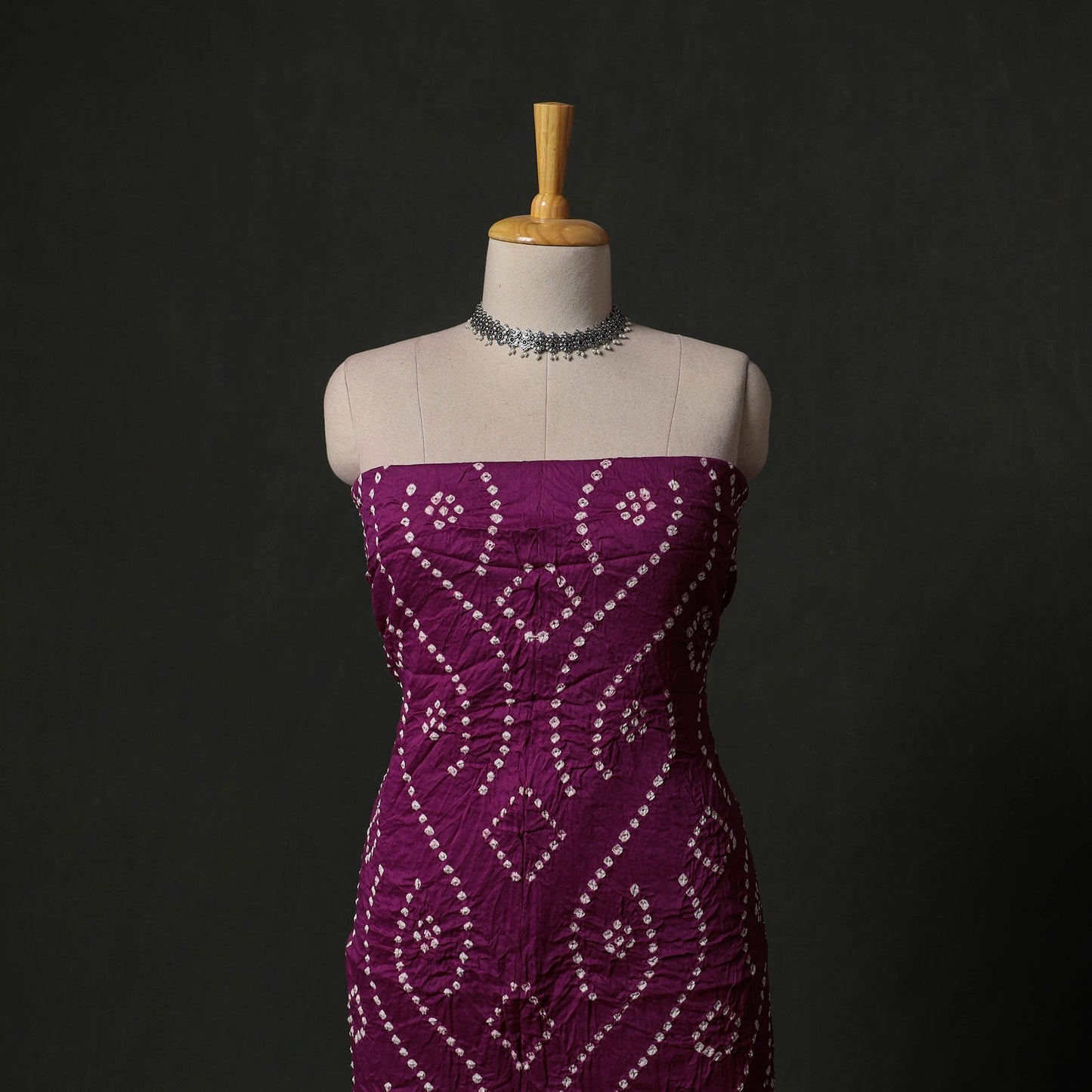 Kutch tie-dye satin cotton bandhani 3pc unstitched dress