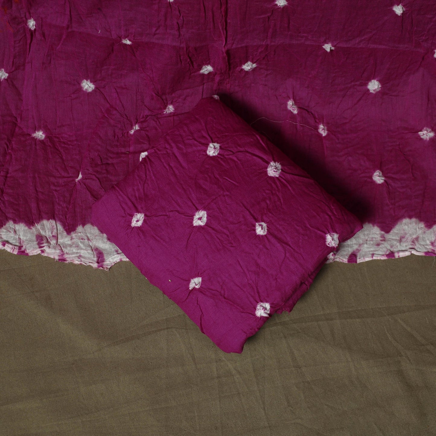 Kutch tie-dye satin cotton bandhani 3pc unstitched dress