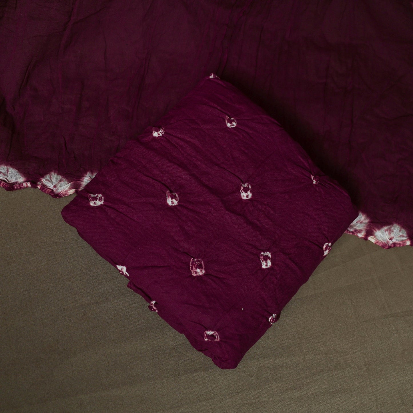 Kutch tie-dye satin cotton bandhani 3pc unstitched dress