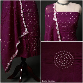 Kutch tie-dye satin cotton bandhani 3pc unstitched dress