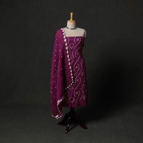 Kutch tie-dye satin cotton bandhani 3pc unstitched dress