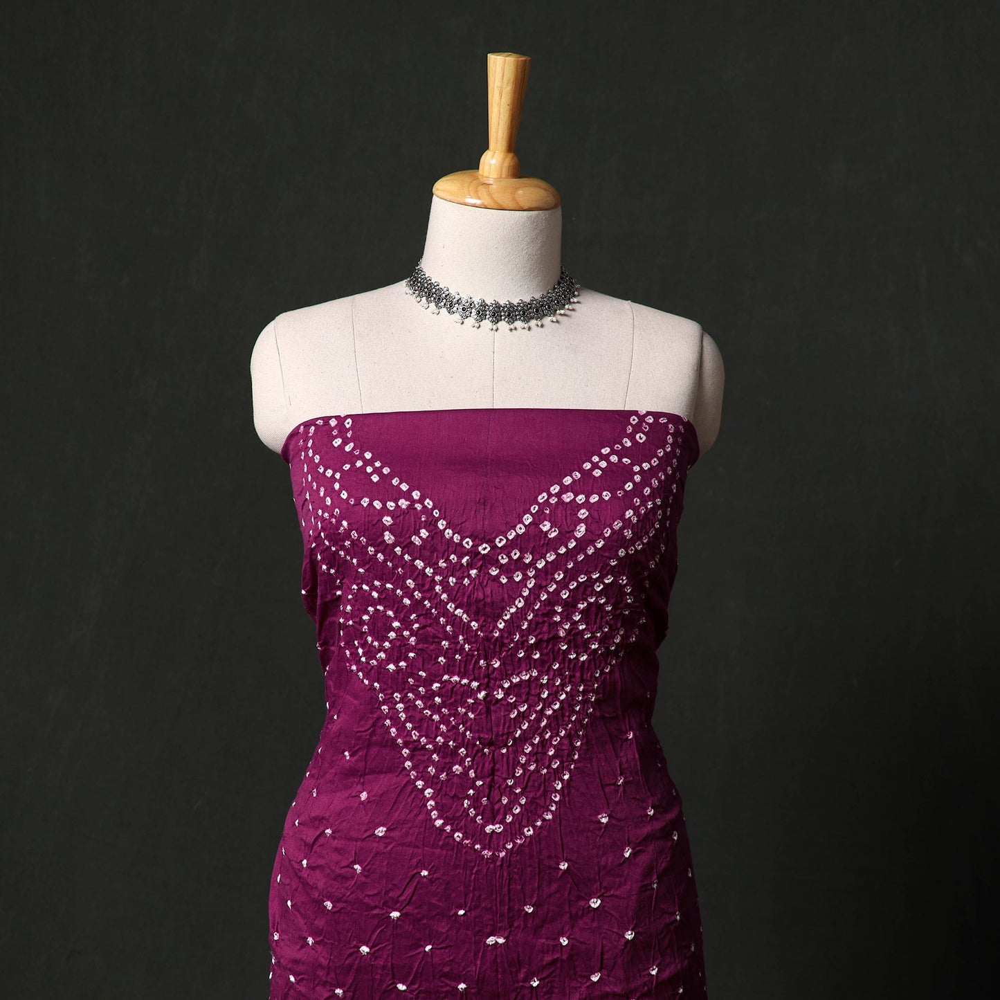 Kutch tie-dye satin cotton bandhani 3pc unstitched dress