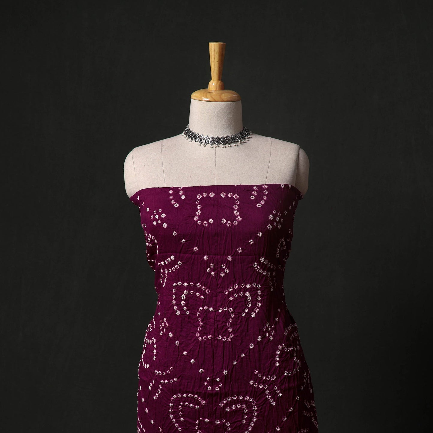 Kutch tie-dye satin cotton bandhani 3pc unstitched dress