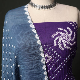 Kutch tie-dye satin cotton bandhani 3pc unstitched dress