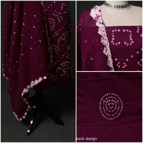 Kutch tie-dye satin cotton bandhani 3pc unstitched dress