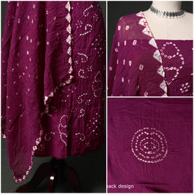 Kutch tie-dye satin cotton bandhani 3pc unstitched dress