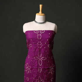Kutch tie-dye satin cotton bandhani 3pc unstitched dress