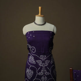 Kutch tie-dye satin cotton bandhani 3pc unstitched dress