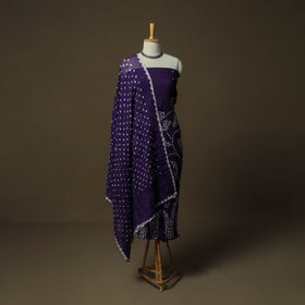 Kutch tie-dye satin cotton bandhani 3pc unstitched dress