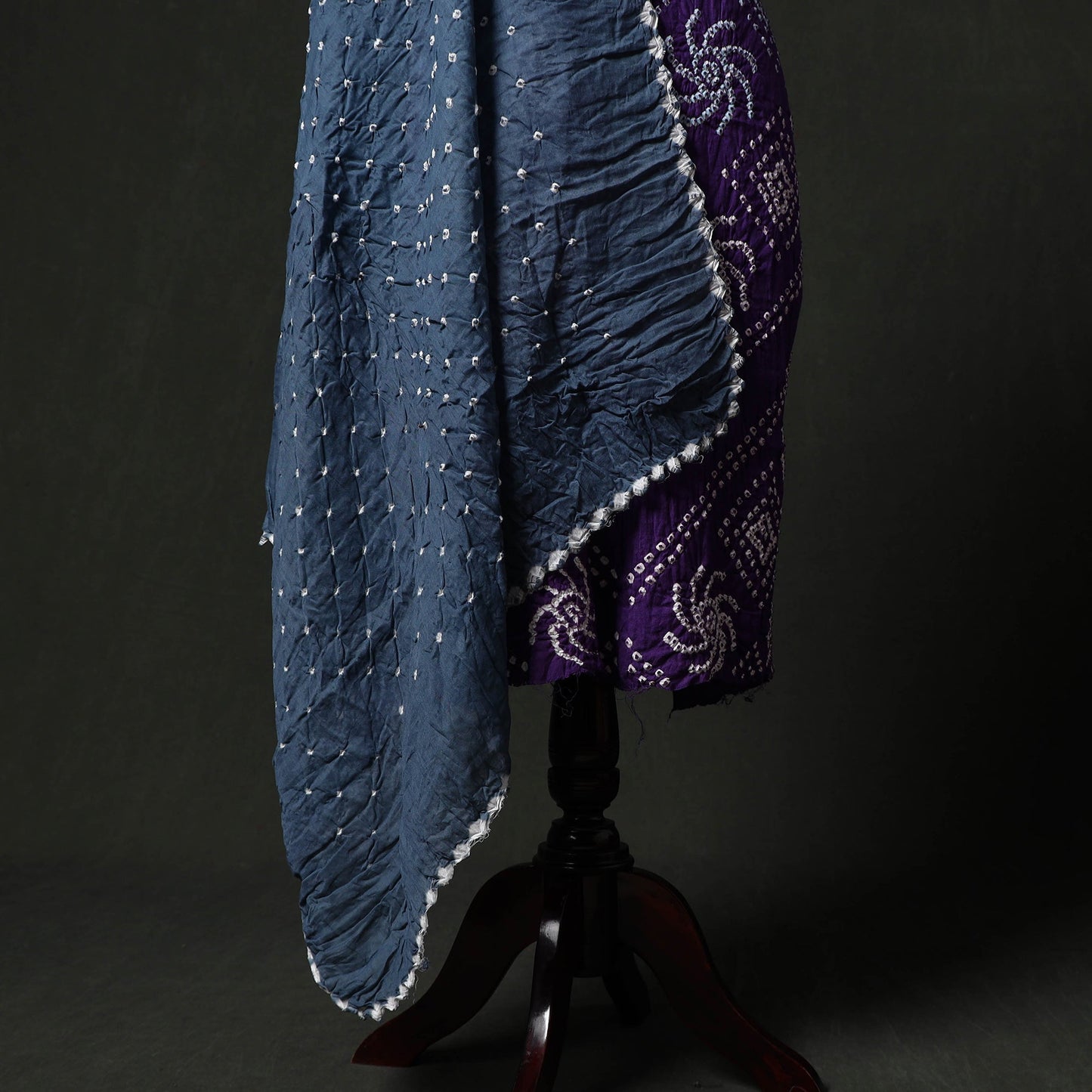 Kutch tie-dye satin cotton bandhani 3pc unstitched dress