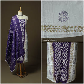 Kutch tie-dye satin cotton bandhani 3pc unstitched dress