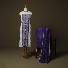 Kutch tie-dye satin cotton bandhani 3pc unstitched dress