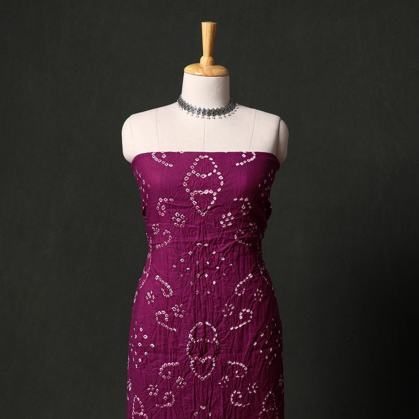 Kutch tie-dye satin cotton bandhani 3pc unstitched dress