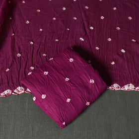 Kutch tie-dye satin cotton bandhani 3pc unstitched dress
