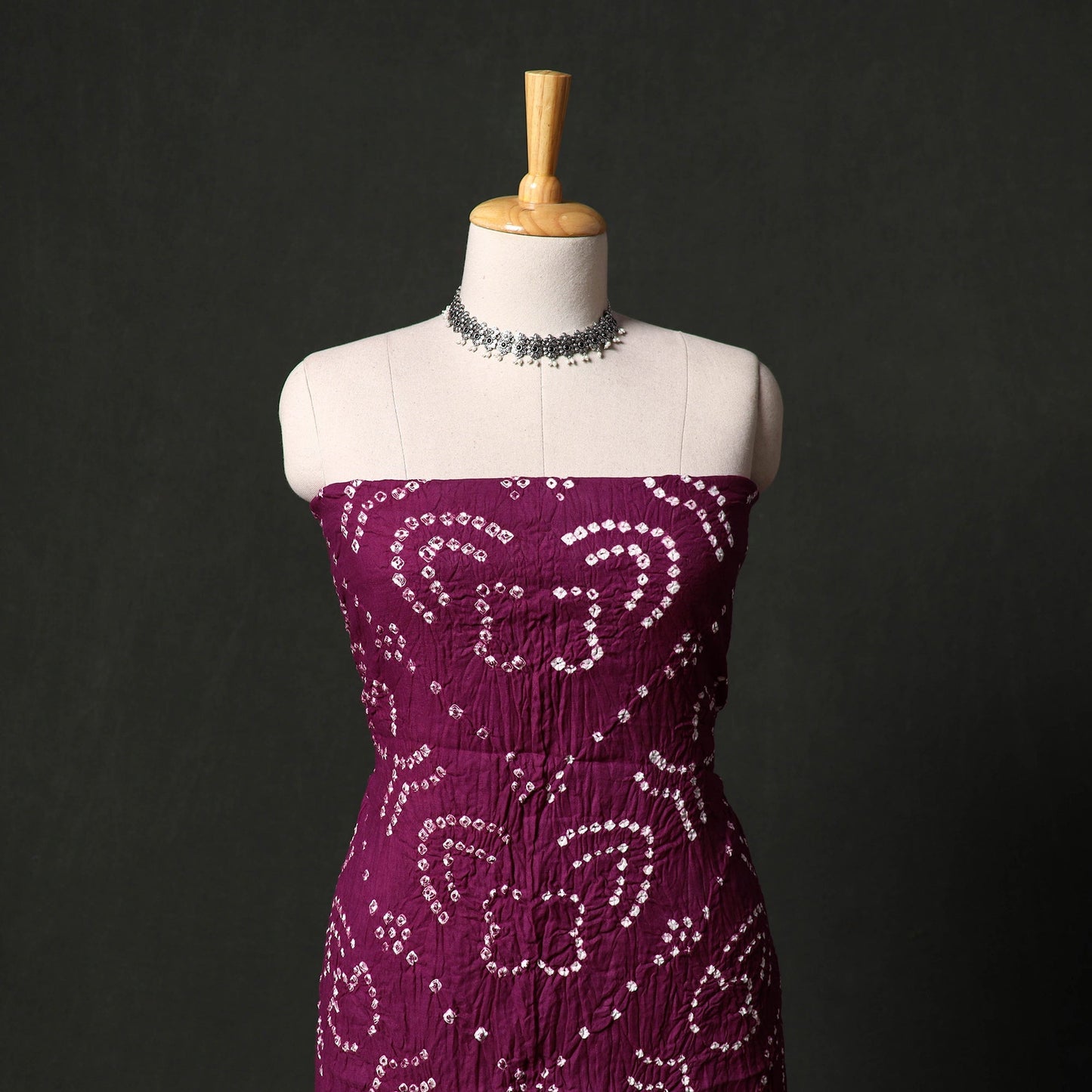 Kutch tie-dye satin cotton bandhani 3pc unstitched dress